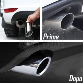 1 Embellecedor Tubo de ESCAPE para VW PASSAT B6 en ACERO Inoxidable | Instalación PLUG & PLAY