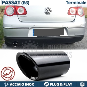 1 pc EXHAUST TIP for VW PASSAT B6 in Black Stainless STEEL | PLUG & PLAY Installation