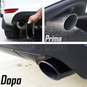 1 pc EXHAUST TIP for VW PASSAT B6 in Black Stainless STEEL | PLUG & PLAY Installation