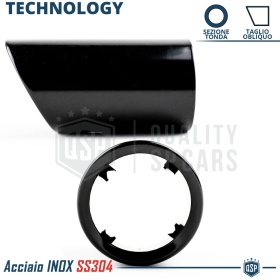 1 pc EXHAUST TIP for VW PASSAT B6 in Black Stainless STEEL | PLUG & PLAY Installation