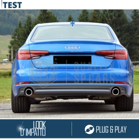 2 Embellecedores Tubos de ESCAPE para AUDI A4 B9 DX + SX en ACERO Inoxidable | PLUG & PLAY