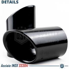 2 TERMINALI di Scarico DX + SX per AUDI A4 B9 in ACCIAIO Inox NERO | Ad Incastro