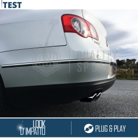 2X Embellecedores Tubos de ESCAPE para VW PASSAT B6 en ACERO Inoxidable Negro | PLUG & PLAY