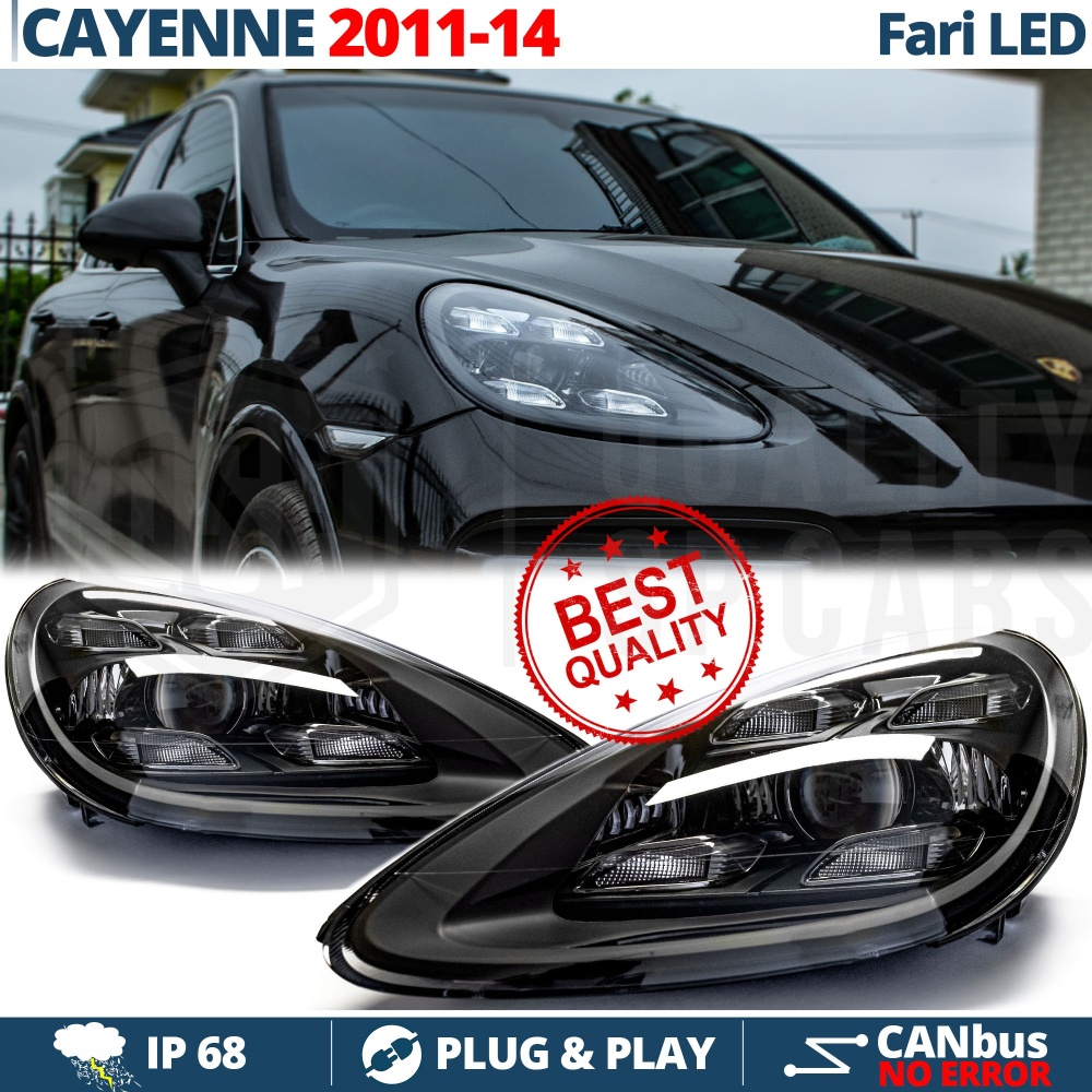 2 FAROS DELANTEROS LED Para Porsche Cayenne 2 (92A) 10-14 APROBADOS | Transformación de Faros MATRIX Style
