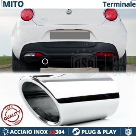 EXHAUST TIP for Alfa Romeo MITO Chromed Stainless STEEL | PLUG & PLAY Installation