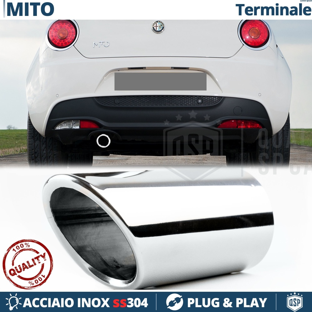 EXHAUST TIP for Alfa Romeo MITO Chromed Stainless STEEL | PLUG & PLAY Installation