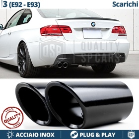 2 pcs EXHAUST TIPS for BMW 3 Series E92, E93 BLACK Stainless STEEL | PLUG & PLAY Installation