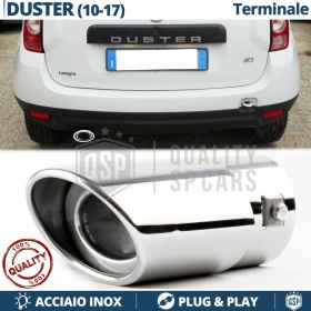 1 Tubo de ESCAPE OVAL para DACIA DUSTER en ACERO Inoxidable Cromado | PLUG & PLAY