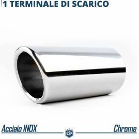 1 TERMINALE di Scarico Sportivo per SEAT LEON 1P in Acciaio Inox Cromato | Ad Incastro Plug & Play