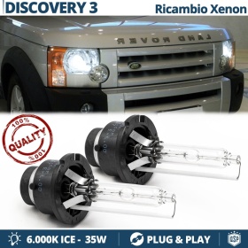 Coppia Lampadine di Ricambio Bi-Xenon D2S per LAND ROVER DISCOVERY 3  Luci Bianco Ghiaccio 6000K 35W