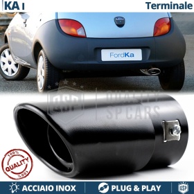 1 OVAL EXHAUST TIP for FORD KA 1 Black Stainless STEEL | PLUG & PLAY Installation