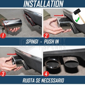 1 AUSPUFFBLENDE Endrohr für FORD FIESTA ST MK7 Chromfinishstahl | PLUG & PLAY-Installation