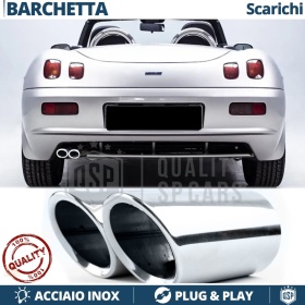 2X Embellecedores Tubos de ESCAPE para FIAT BARCHETTA en Acero Inoxidable | PLUG & PLAY