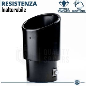 1 OVAL EXHAUST TIP for FIAT 500 Black Stainless Steel | PLUG & PLAY Installation
