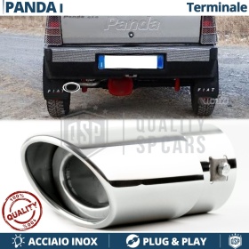 1 Tubo de ESCAPE OVAL para FIAT PANDA 141 en ACERO Inoxidable Cromado | PLUG & PLAY