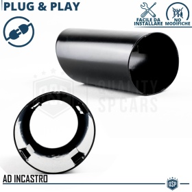 1 AUSPUFFBLENDE Endrohr für PEUGEOT 208 2 aus Schwarz Stahl | PLUG & PLAY-Installation