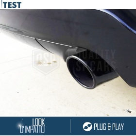 1 AUSPUFFBLENDE Endrohr für PEUGEOT 208 2 aus Schwarz Stahl | PLUG & PLAY-Installation