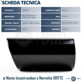 1 AUSPUFFBLENDE Endrohr für PEUGEOT 208 2 aus Schwarz Stahl | PLUG & PLAY-Installation