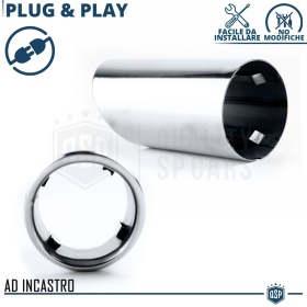 1 Embellecedor Tubo de ESCAPE para PEUGEOT 208 2 en Acero Inoxidable | PLUG & PLAY