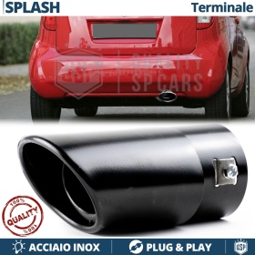 1 Tubo de ESCAPE OVAL para SUZUKI SPLASH en Acero Inoxidable NEGRO | Instalación PLUG & PLAY