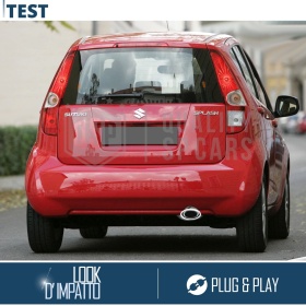 1 Tubo de ESCAPE OVAL para SUZUKI SPLASH en Acero Inoxidable Cromado | PLUG & PLAY