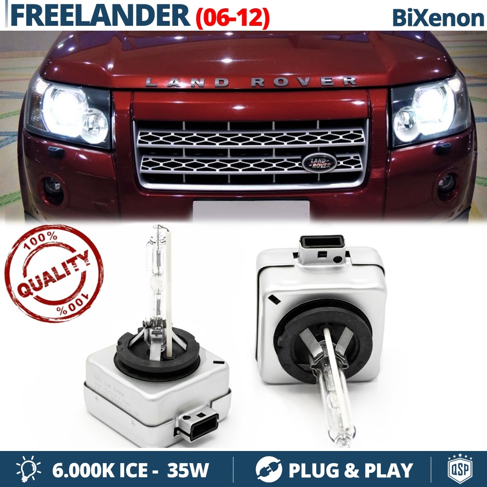 2x Bombillas Bi-Xenon D1S de Repuesto para FREELANDER 2 HASTA 2012 Luz 6.000K Blanco Frio Lámpara 35W