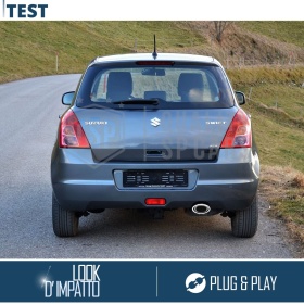 1 Tubo de ESCAPE OVAL para SUZUKI SWIFT 4 en Acero Inoxidable Cromado | PLUG & PLAY