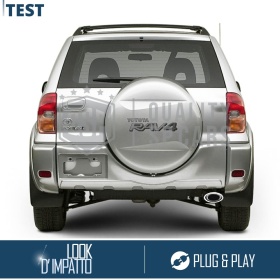 1 Tubo de ESCAPE OVAL para Toyota RAV4 II en Acero Inoxidable Negro | PLUG & PLAY
