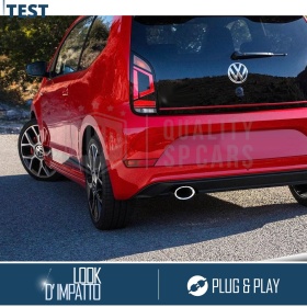 1 Tubo de ESCAPE OVAL para VW UP en ACERO Inoxidable Cromado | PLUG & PLAY