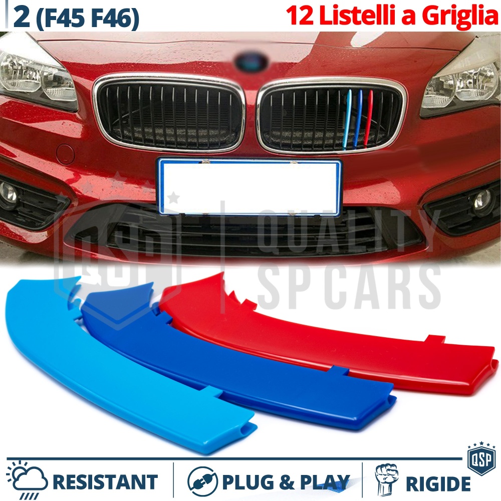 3 RIÑONES Rejilla para Bmw SERIE 2 F45 F46, con 12 Bandas Verticales | en colores M Sport 3 RIÑONES Rejilla para Bmw SERIE 2 F45 F46, con 12 Bandas Verticales | en colores M Sport