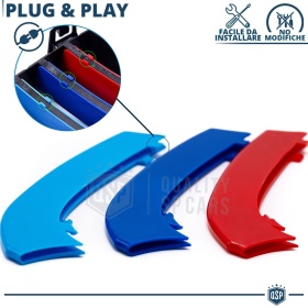 3 RIÑONES Rejilla para Bmw SERIE 2 F45 F46, con 12 Bandas Verticales | en colores M Sport