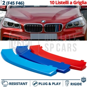 3 RIÑONES Rejilla para Bmw SERIE 2 F45 F46, con 10 Bandas Verticales | en colores M Sport