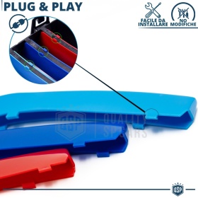 3 RIÑONES Rejilla para Bmw SERIE 2 F45 F46, con 10 Bandas Verticales | en colores M Sport