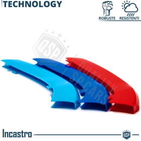 3 RIÑONES Rejilla para Bmw SERIE 2 F45 F46, con 10 Bandas Verticales | en colores M Sport