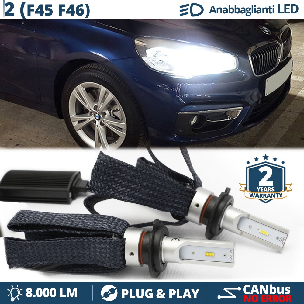 Kit LED H7 para BMW Serie 2 F45 F46 Tourer Luces de Cruce CANbus | 6500K Blanco Frío 8000LM