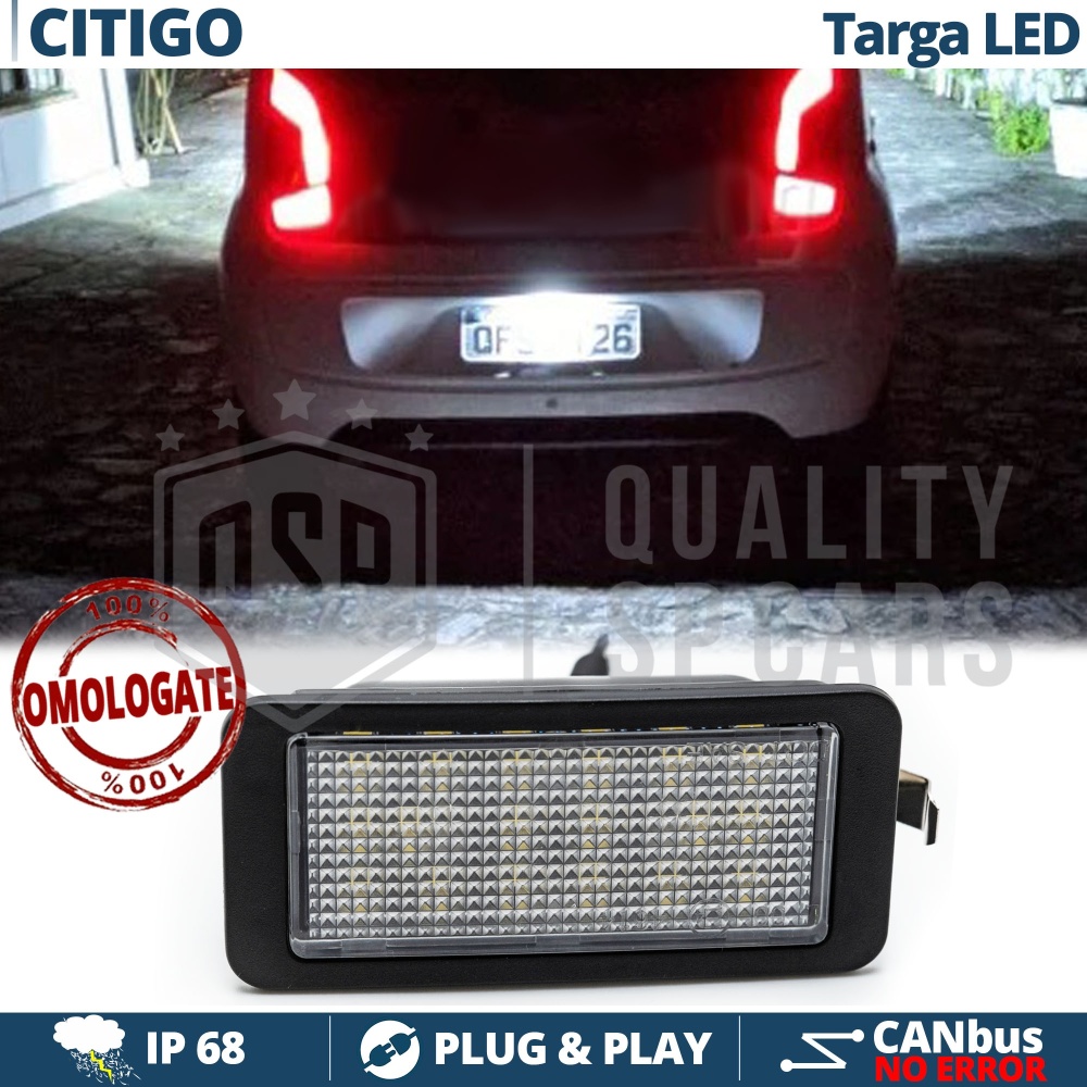 LED License Plate Light for Skoda Citigo | CANbus Error FREE 6500K Ice White, Plug & Play