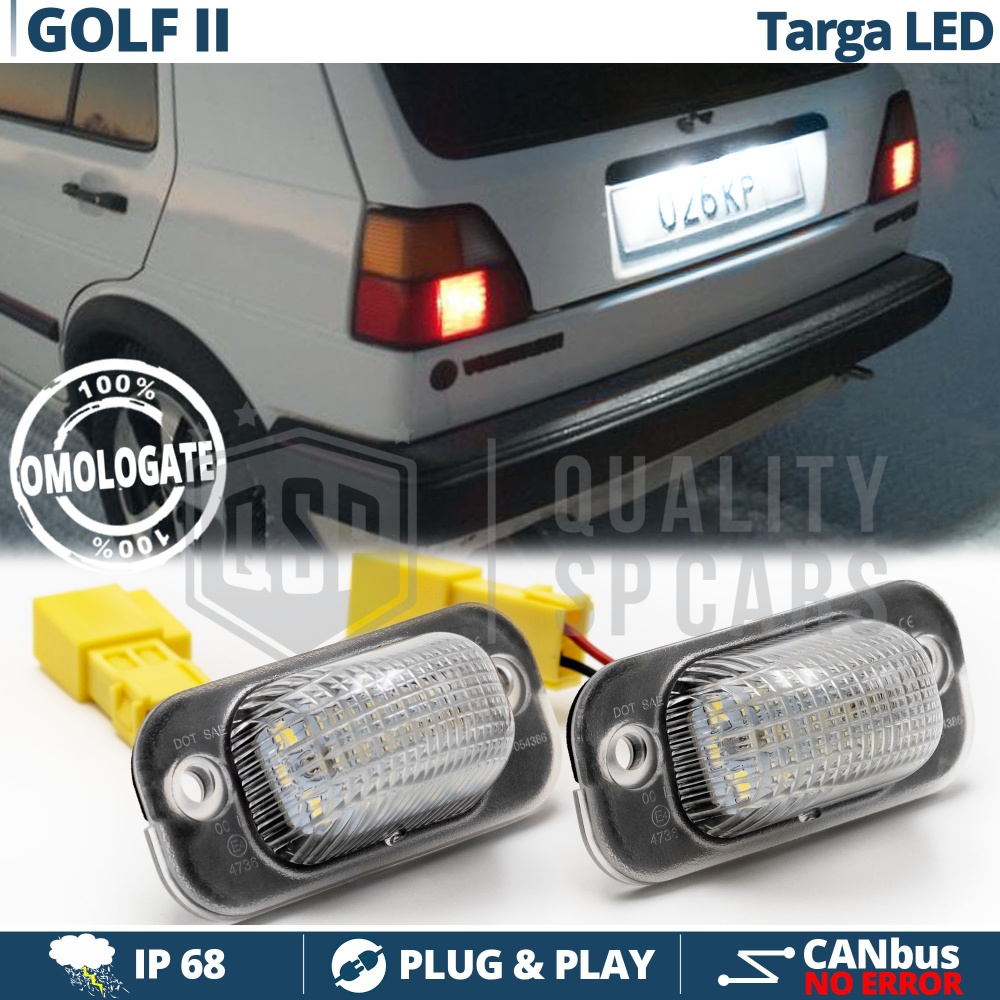 Luces de Matrícula LED para Volkswagen Golf 2 | Plafones CANbus 6500K Blanco Frío Luces de Matrícula LED para Volkswagen Golf 2 | Plafones CANbus 6500K Blanco Frío