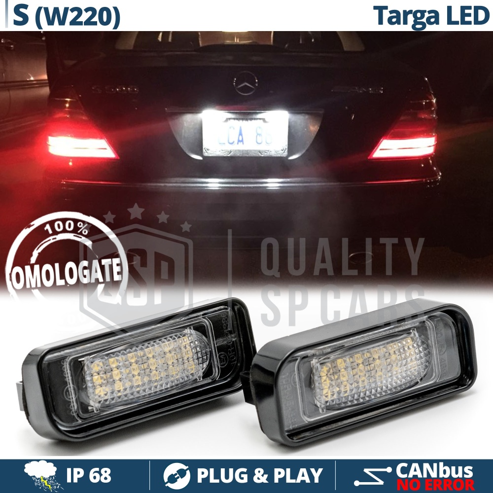 2 Luces de Matricula LED para MERCEDES Clase S (W220) | Luz Blanca, CANbus, Plug & Play 2 Luces de Matricula LED para MERCEDES Clase S (W220) | Luz Blanca, CANbus, Plug & Play