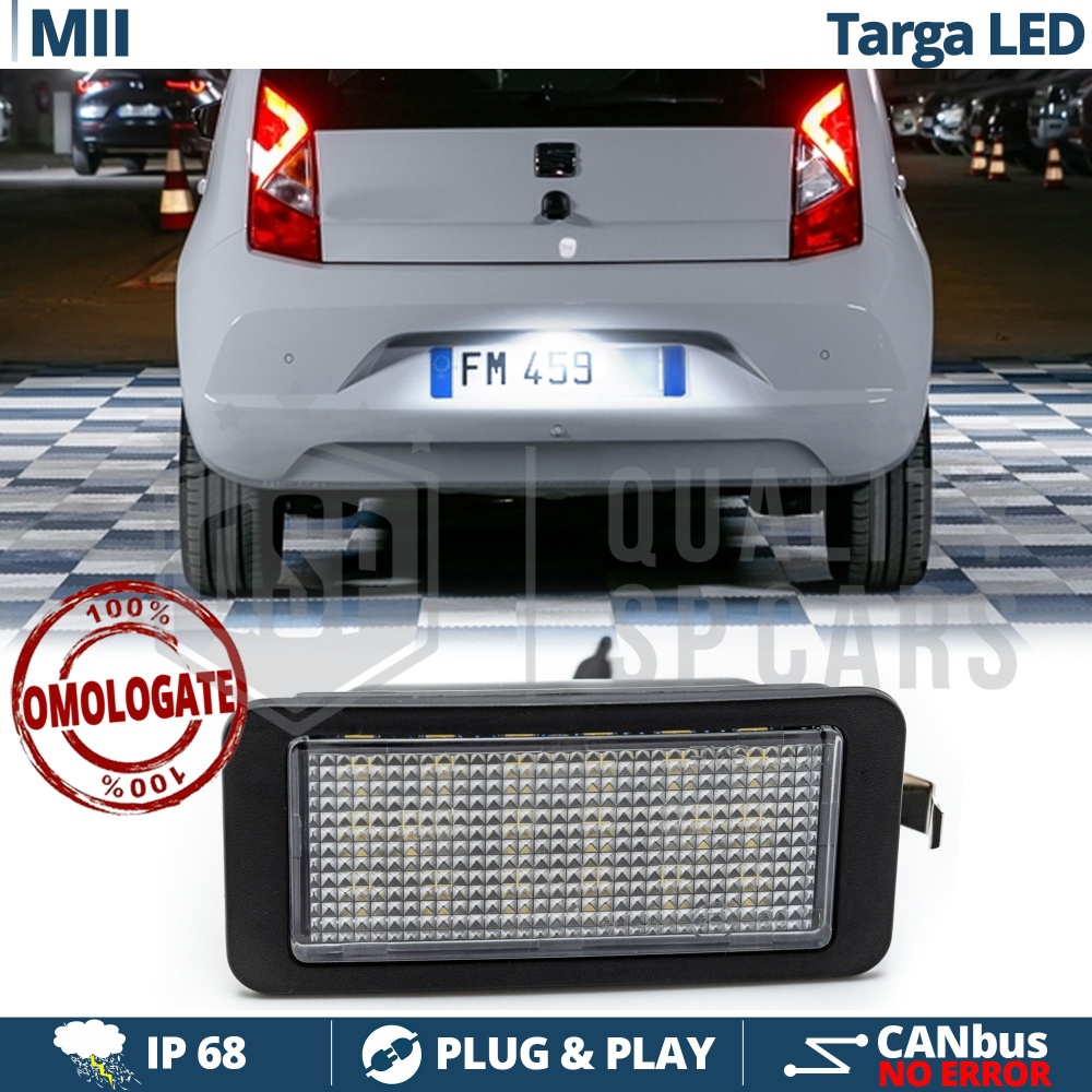 Luce de Matricula LED para Seat Mii | CANbus 6500k Blanco Frío, Plug & Play