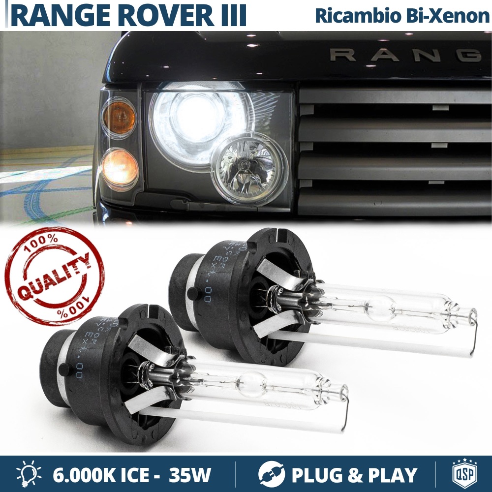 Coppia Lampadine di Ricambio Bi-Xenon D2S per RANGE ROVER 3 (02-06) Luci Bianche 6000K 35W