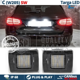 2 LED License Plate Lights for Mercedes C Class W205 SW | CANbus, Plug & Play | 6500K Cool White