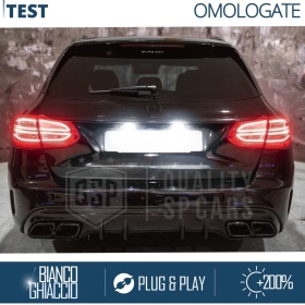 2 LED License Plate Lights for Mercedes C Class W205 SW | CANbus, Plug & Play | 6500K Cool White
