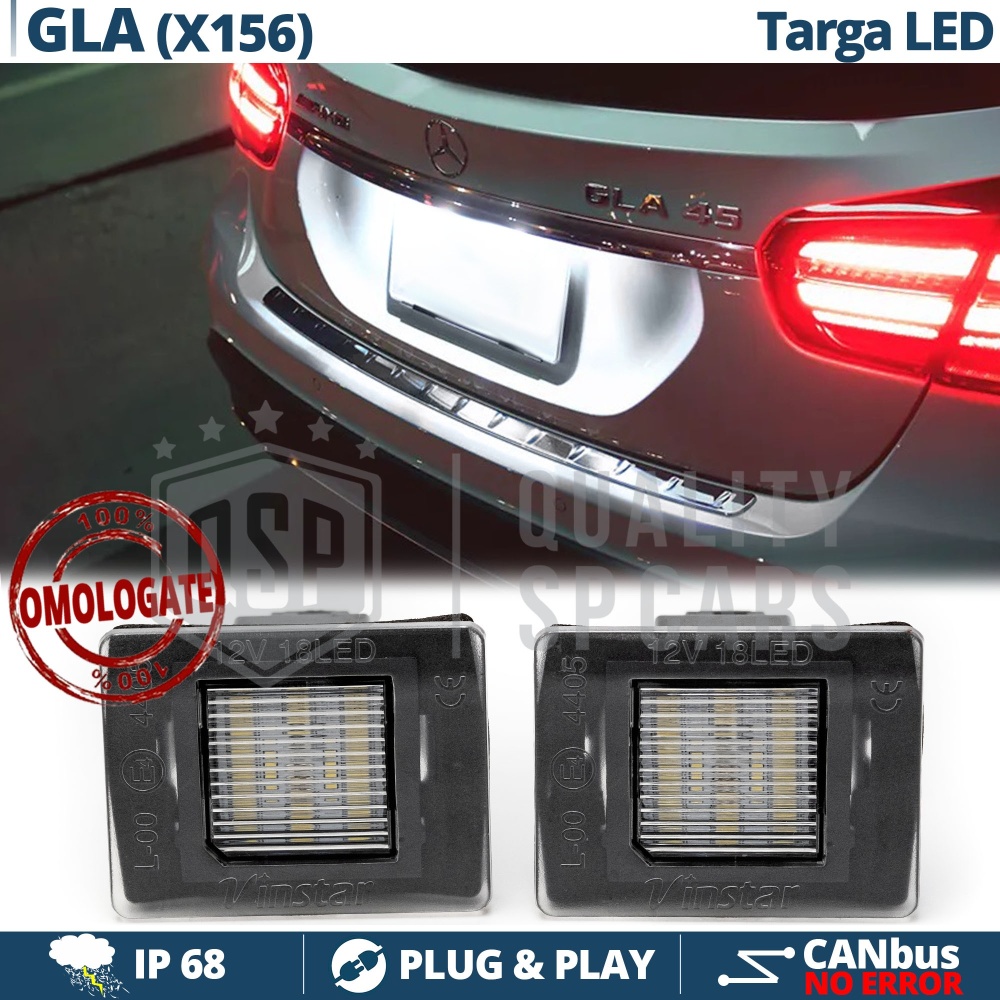 2 Luces de Matrícula LED para Mercedes GLA X156 | Plafones CANbus 6500K Blanco Frío