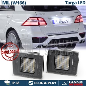 2 Luces de Matrícula LED para Mercedes ML W166 | Plafones CANbus 6500K Blanco Frío