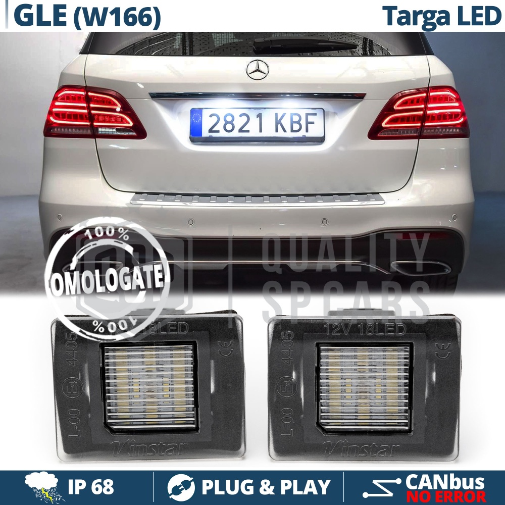 2 Luces de Matrícula LED para Mercedes GLE W166 | Plafones CANbus 6500K Blanco Frío