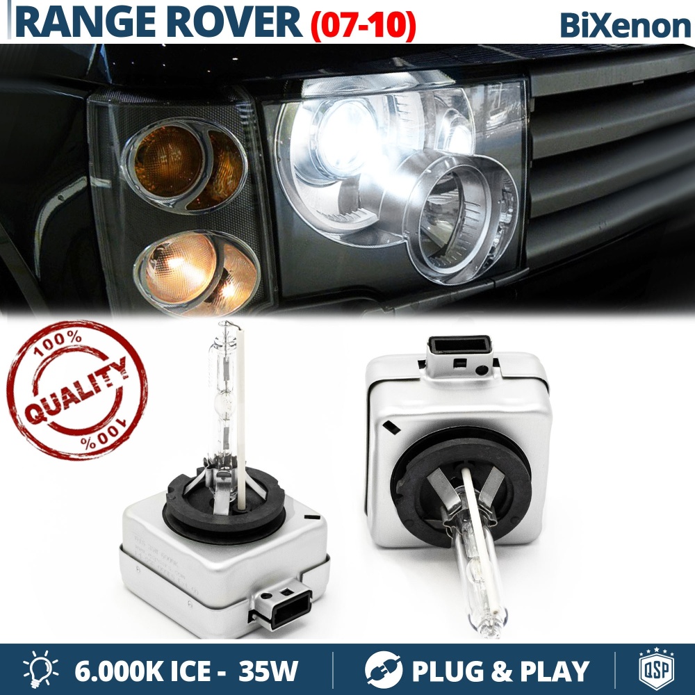 2x Bombillas Bi-Xenon D1S de Repuesto para RANGE ROVER 3 (07-10) Luz 6000K Blanco Frio 35W