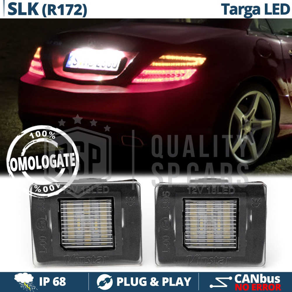 2 Luces de Matrícula LED para Mercedes SLK R172 | Plafones CANbus 6500K Blanco Frío