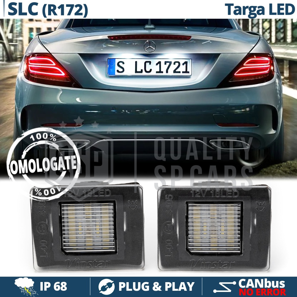 2 Luces de Matrícula LED para Mercedes SLC R172 | Plafones CANbus 6500K Blanco Frío