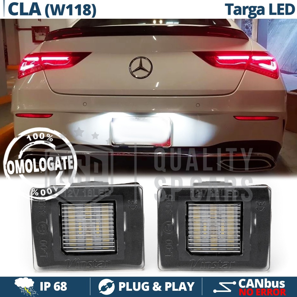 2 Luces de Matrícula LED para Mercedes CLA W118 | Plafones CANbus 6500K Blanco Frío