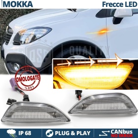 Intermitentes LED Secuenciales para OPEL MOKKA A Homologados | Lente Blanca, CANbus No Error